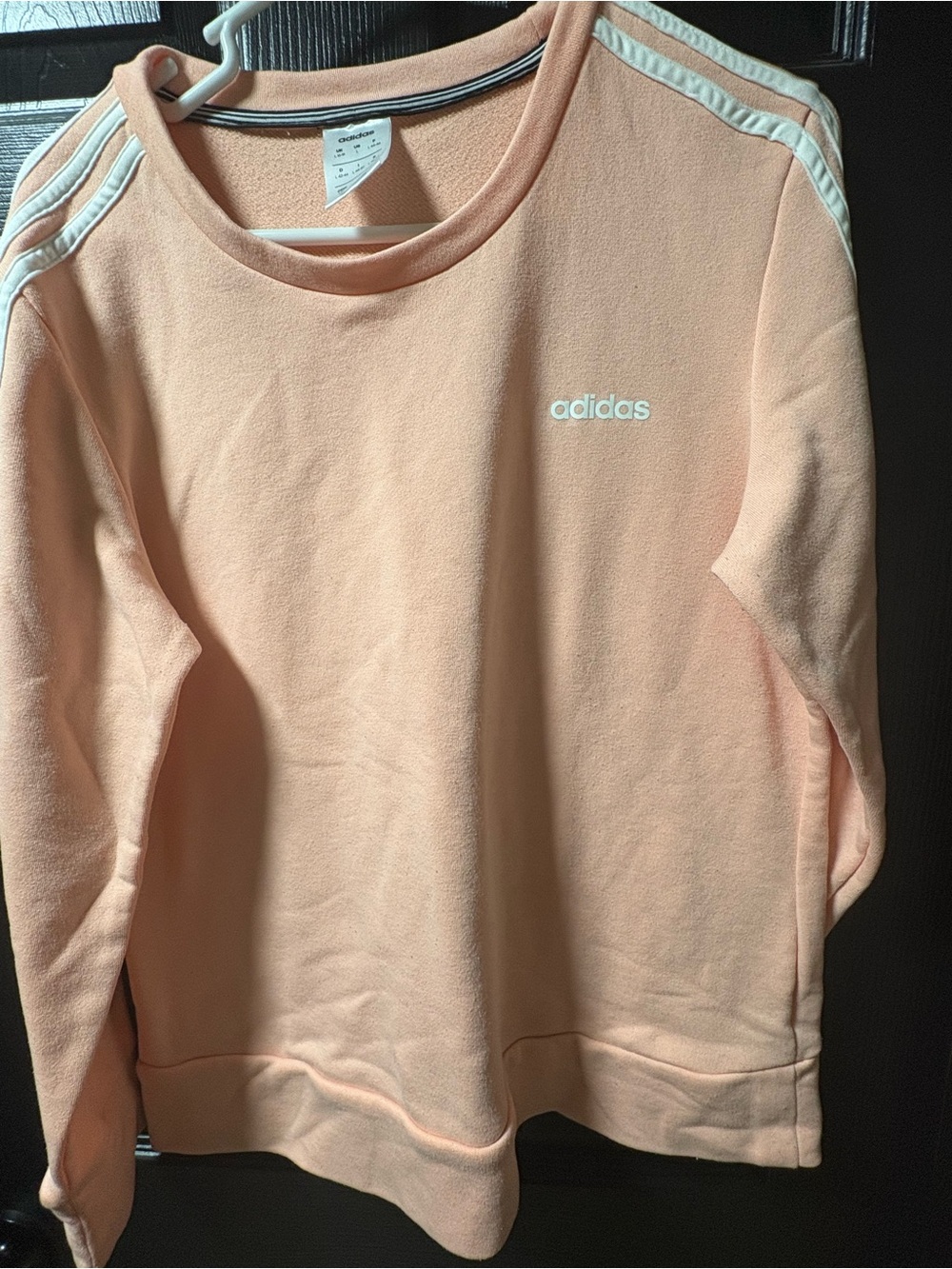 adidas Light Peach Sweatshirt with White Stripes